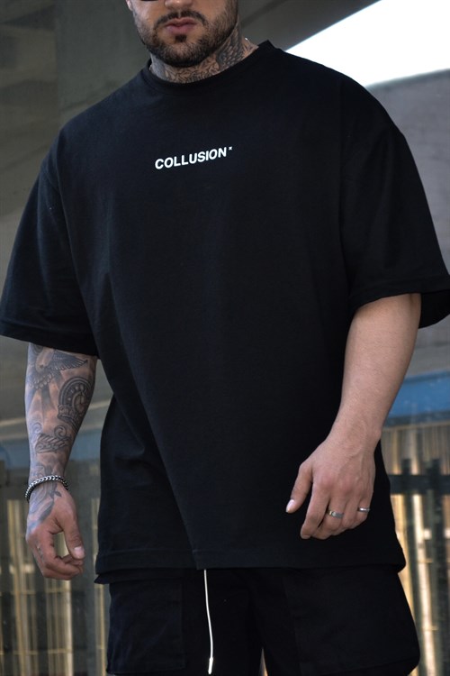 Collusion oversize siyah tshirt