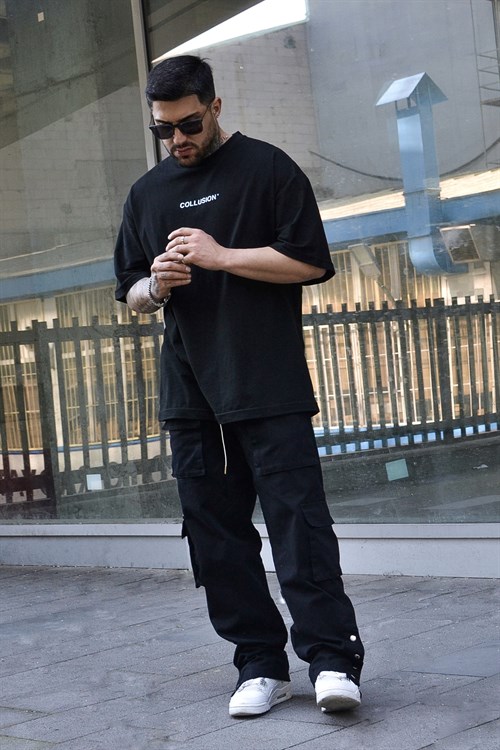 Collusion oversize siyah tshirt