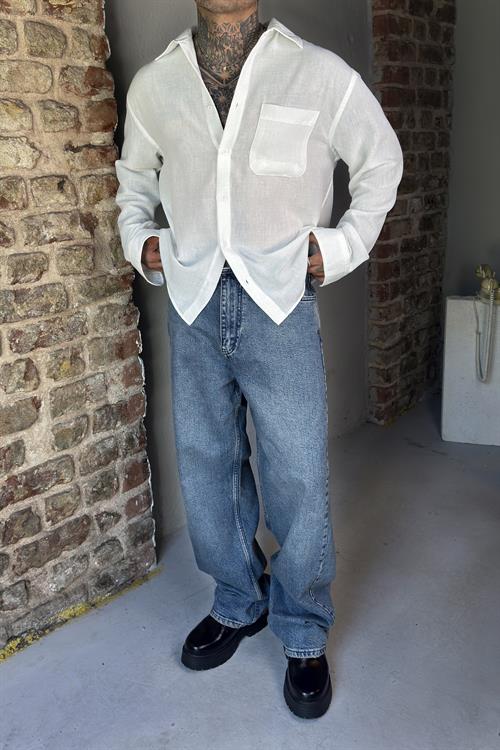 Core Blue Straight Pantolon