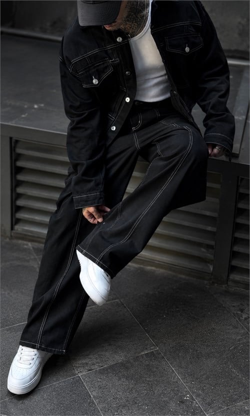 Deep Black Denim Set