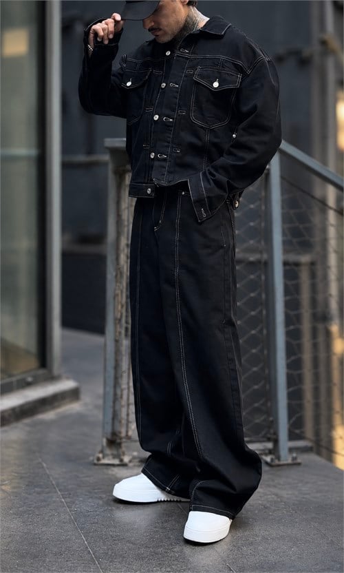 Deep Black Denim Set