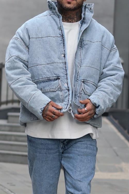 Denim oversize puffer mont
