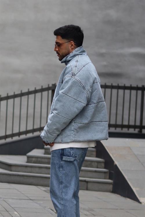 Denim oversize puffer mont