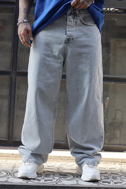 Dokulu Buz Mavi Ekstra Baggy Pantolon