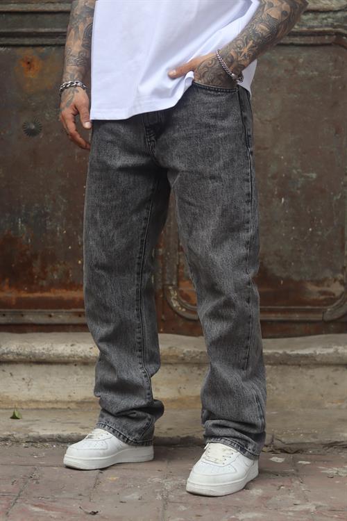 Dokulu gri baggy pantolon