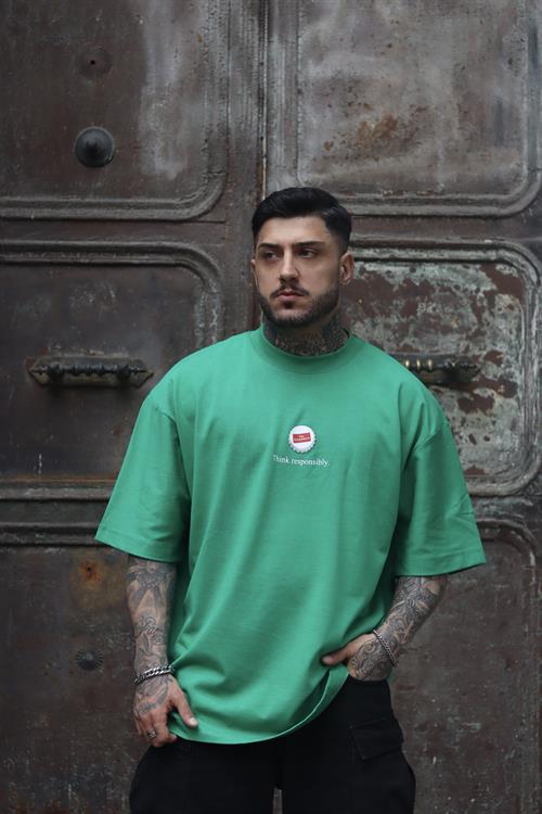 Economist baskılı oversize tshirt