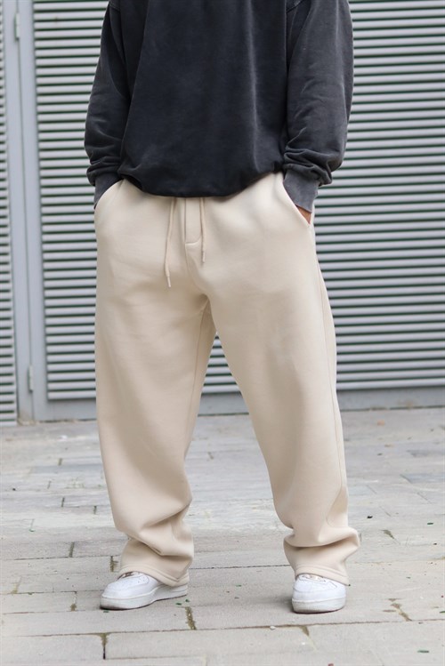 Ekru baggy sweatpants