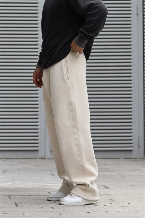 Ekru baggy sweatpants