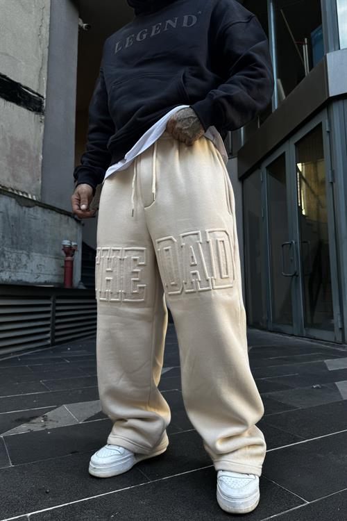 Ekstra baggy bej sweatpants