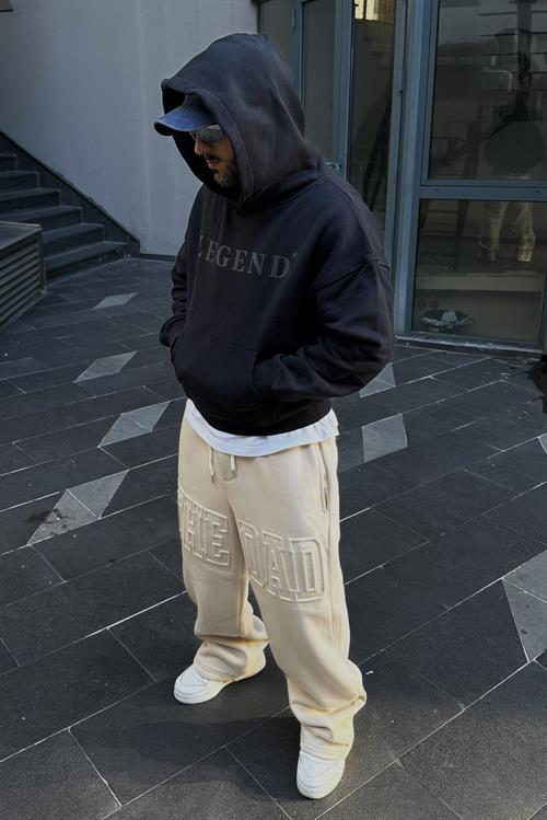 Ekstra baggy bej sweatpants