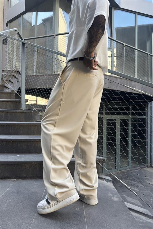 Ekstra Baggy Krem Pantolon