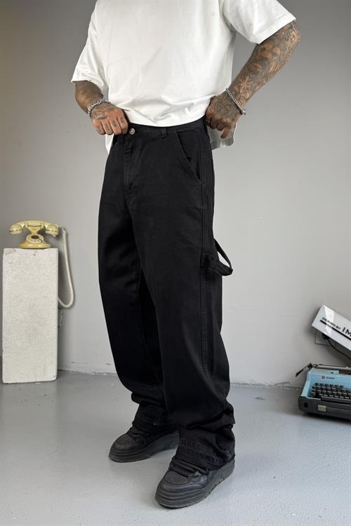 Ekstra Baggy Siyah Denim Pantolon