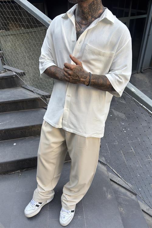 Everthing Changes Beyaz Oversize Gömlek