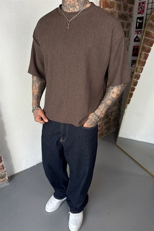Fitilli Örme Oversize Tshirt