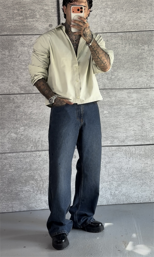 Flared Fit İndigo Pantolon