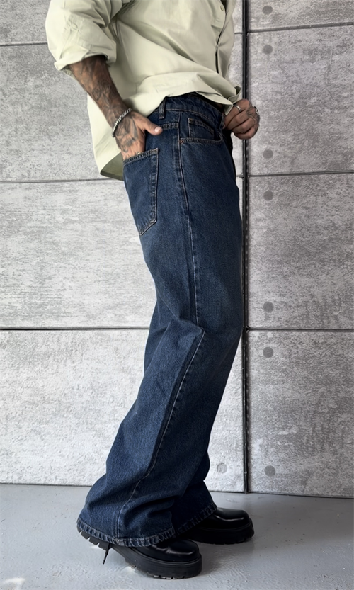 Flared Fit İndigo Pantolon