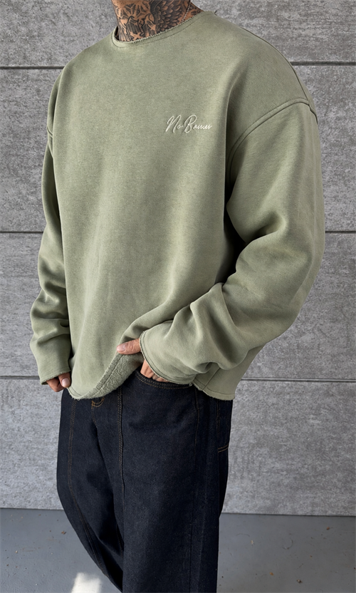 Green Washed Oversize Sweatshirt