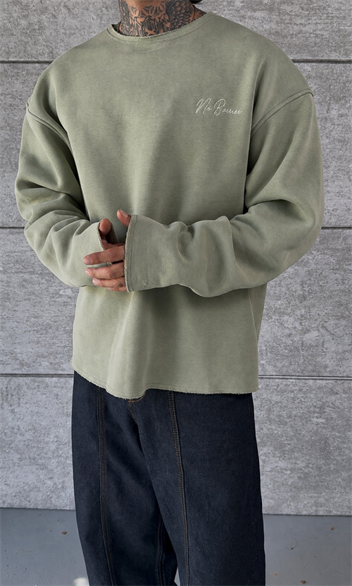 Green Washed Oversize Sweatshirt