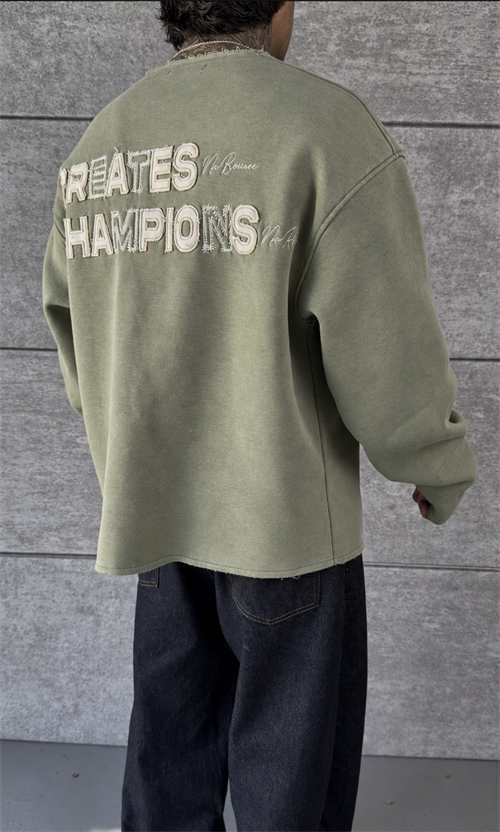 Green Washed Oversize Sweatshirt