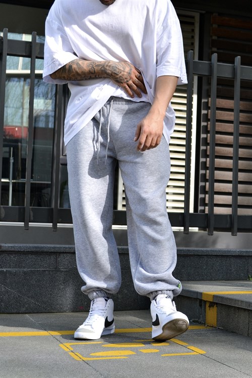 Greymelange oversize 3 iplik sweatpants