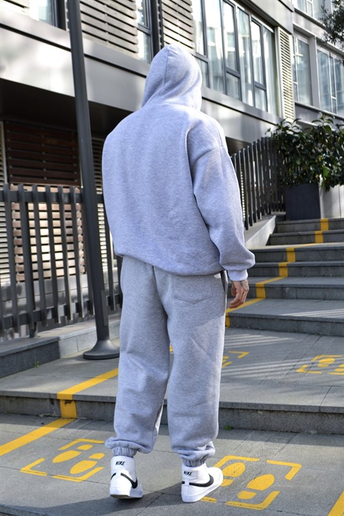 Greymelange oversize kapşonlu tracsuit