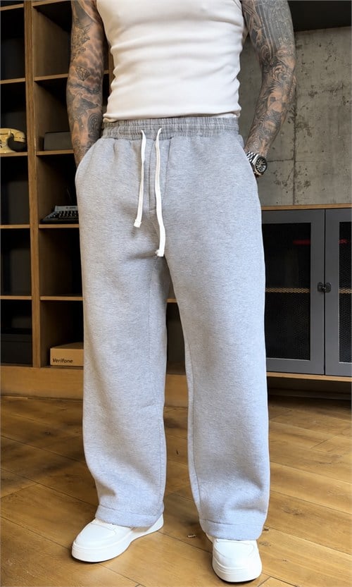 Gri Melanj Ekose Oversize Takım