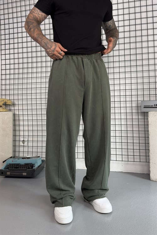 Haki Yıkamalı Baggy Eşofman