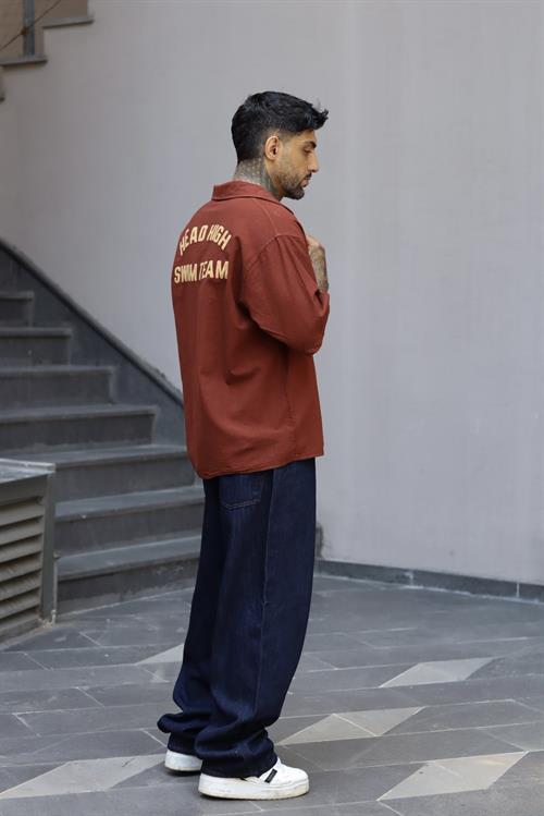 Head High Bordo Oversize Gömlek