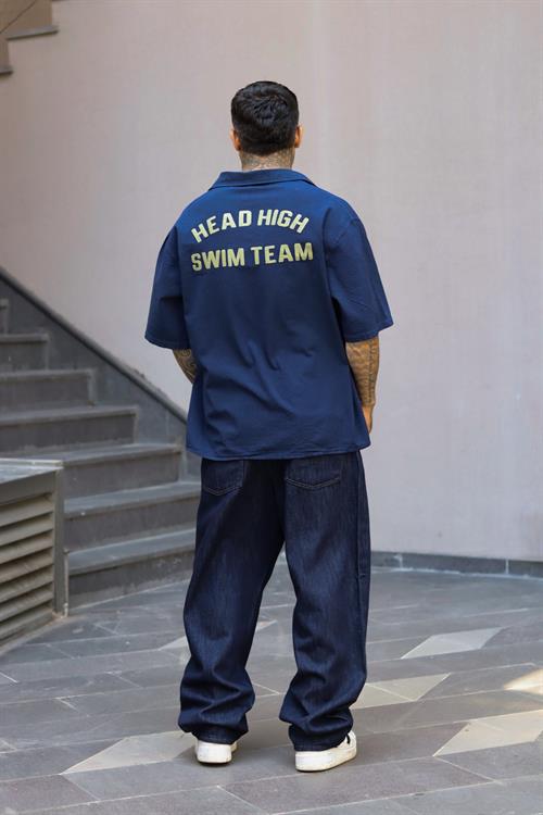 Head High Gece Mavisi Oversize Gömlek