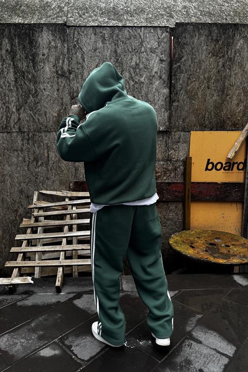 Human oversize haki şeritli takım