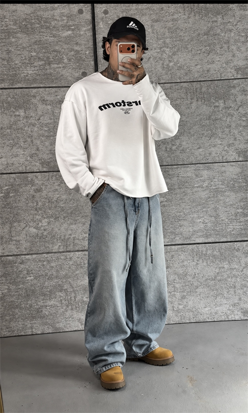 Ice Washed Baggy Pantolon