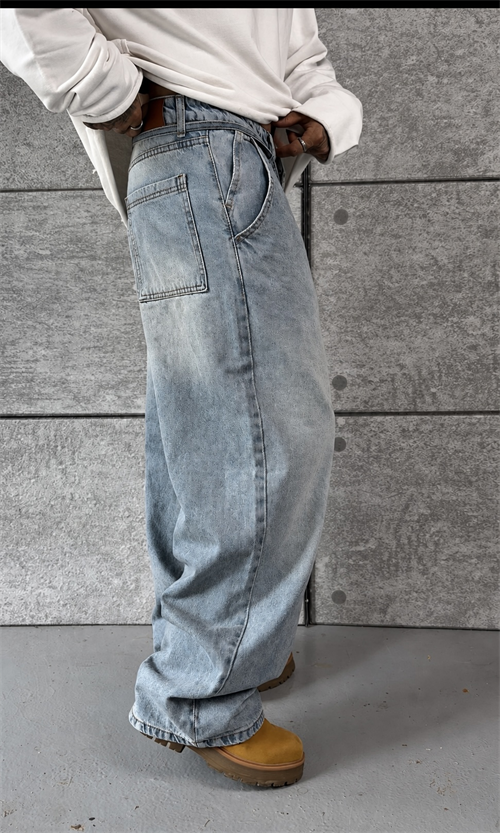 Ice Washed Baggy Pantolon