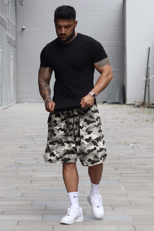 Kamuflaj oversize şort