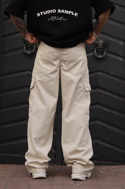 Kargo cepli ayarlanabilir paça baggy pantolon