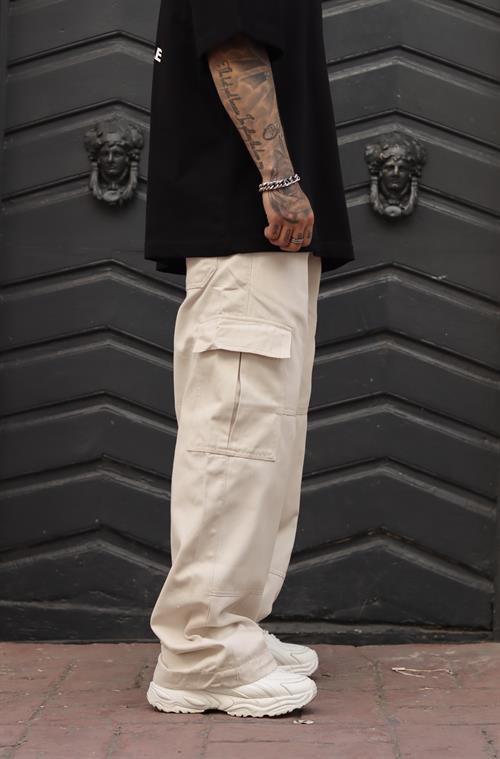 Kargo cepli ayarlanabilir paça baggy pantolon