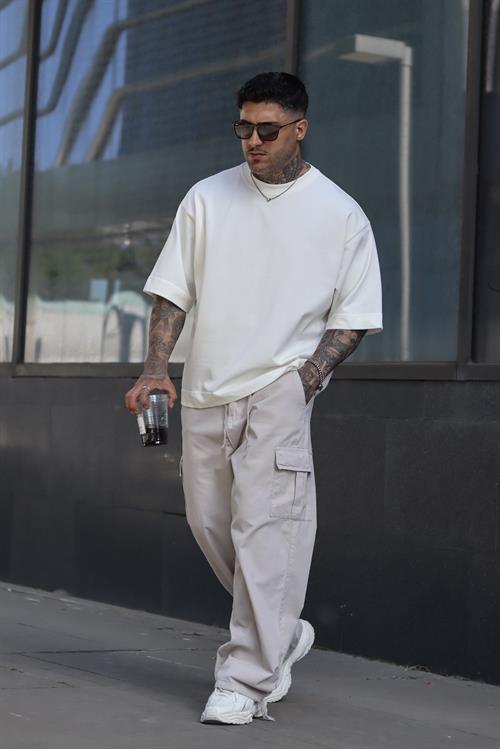 Kargo pantolon ayarlanabilir paça tensel kumaş