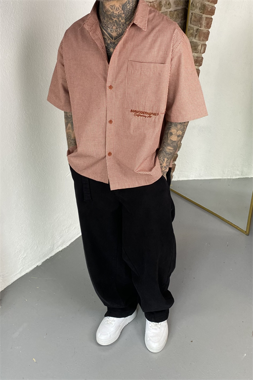 Karo Kiremit Oversize Gömlek