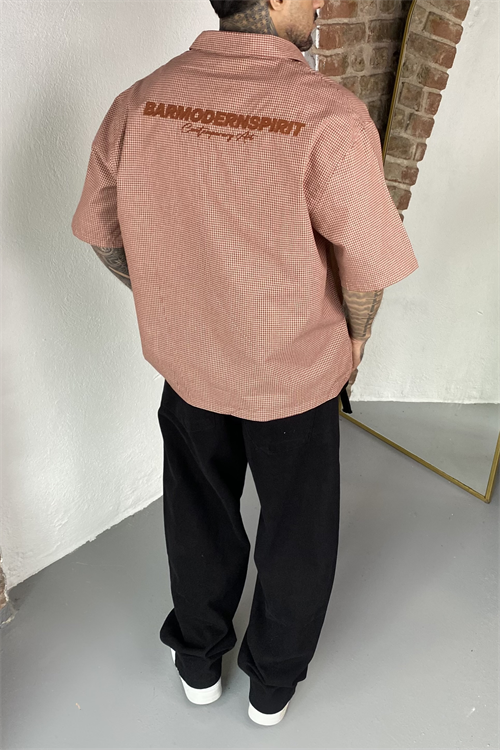 Karo Kiremit Oversize Gömlek