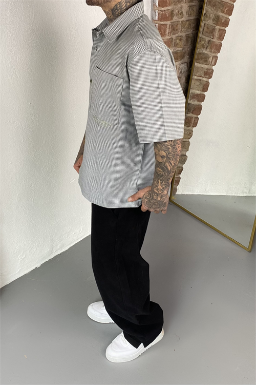 Karo Yeşil Oversize Gömlek