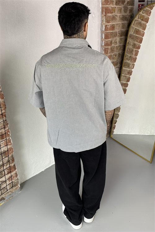 Karo Yeşil Oversize Gömlek