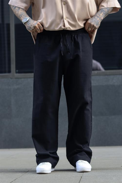 Keten pantolon siyah