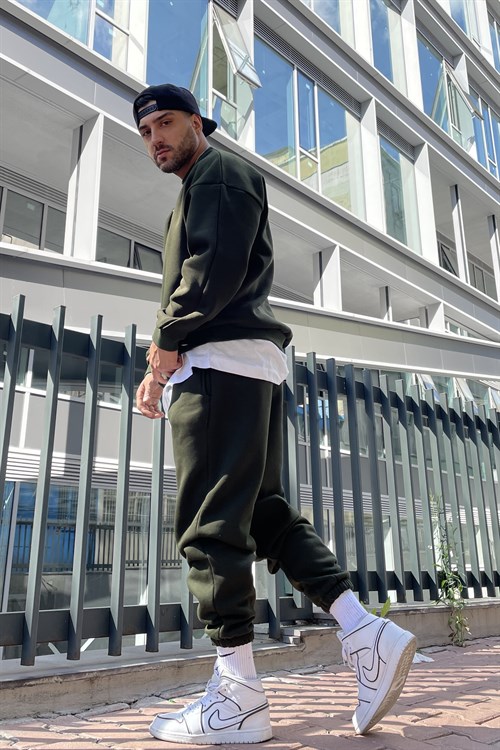 khaki track suit