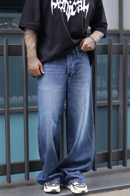 Kore baggy mavi pantolon