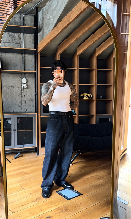 Koyu Mavi Baggy Jean