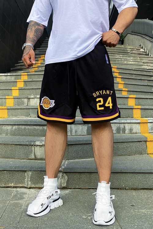 Lakers 24 siyah bball şort