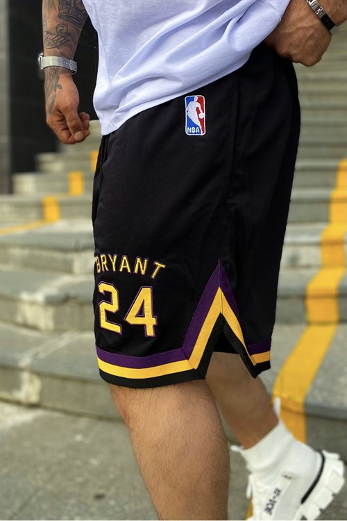Lakers 24 siyah bball şort