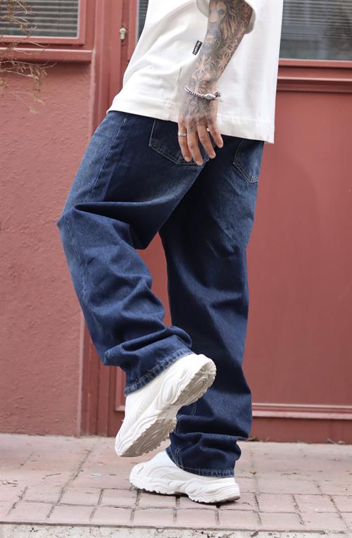 Mavi ekstra baggy pantolon