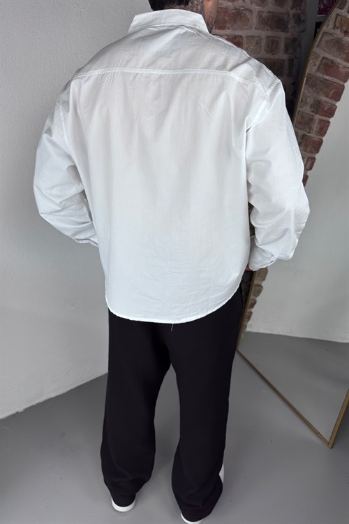 Minimal Baskı Oversize Gömlek