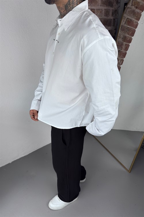Minimal Baskı Oversize Gömlek