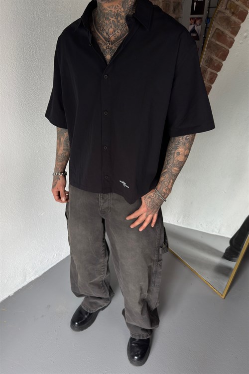 Minimal Baskı Oversize Gömlek